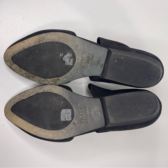 Eileen Fisher Women’s 7.5 Black Tumbled Nubuck Suede Pointed Toe Strap Shoes - Picture 13 of 13